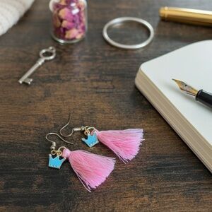 Princess Pink Tassel Earrings